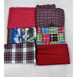 Christmas Quilters Fabric Lot Bundle Red/Green Stocking  Colors Plaid Crafts